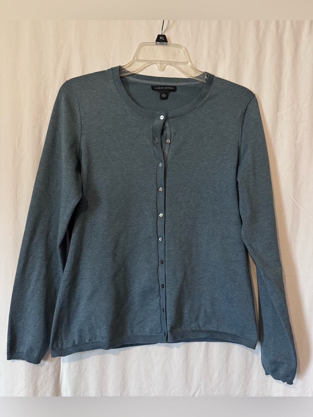 Banana Republic Silk Blend Cardigan Sweater Blue Gray Women's Size L